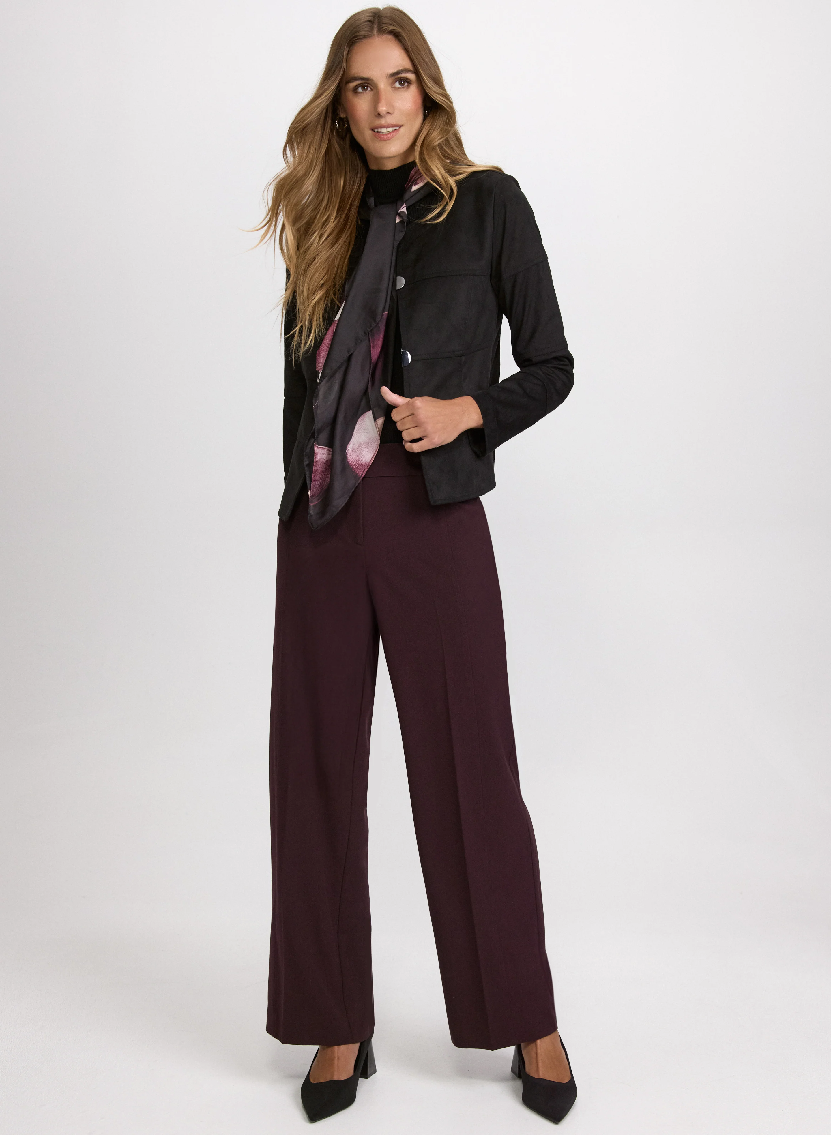 Vex - Faux-Suede Jacket & Olivia Wide-Leg Pants
