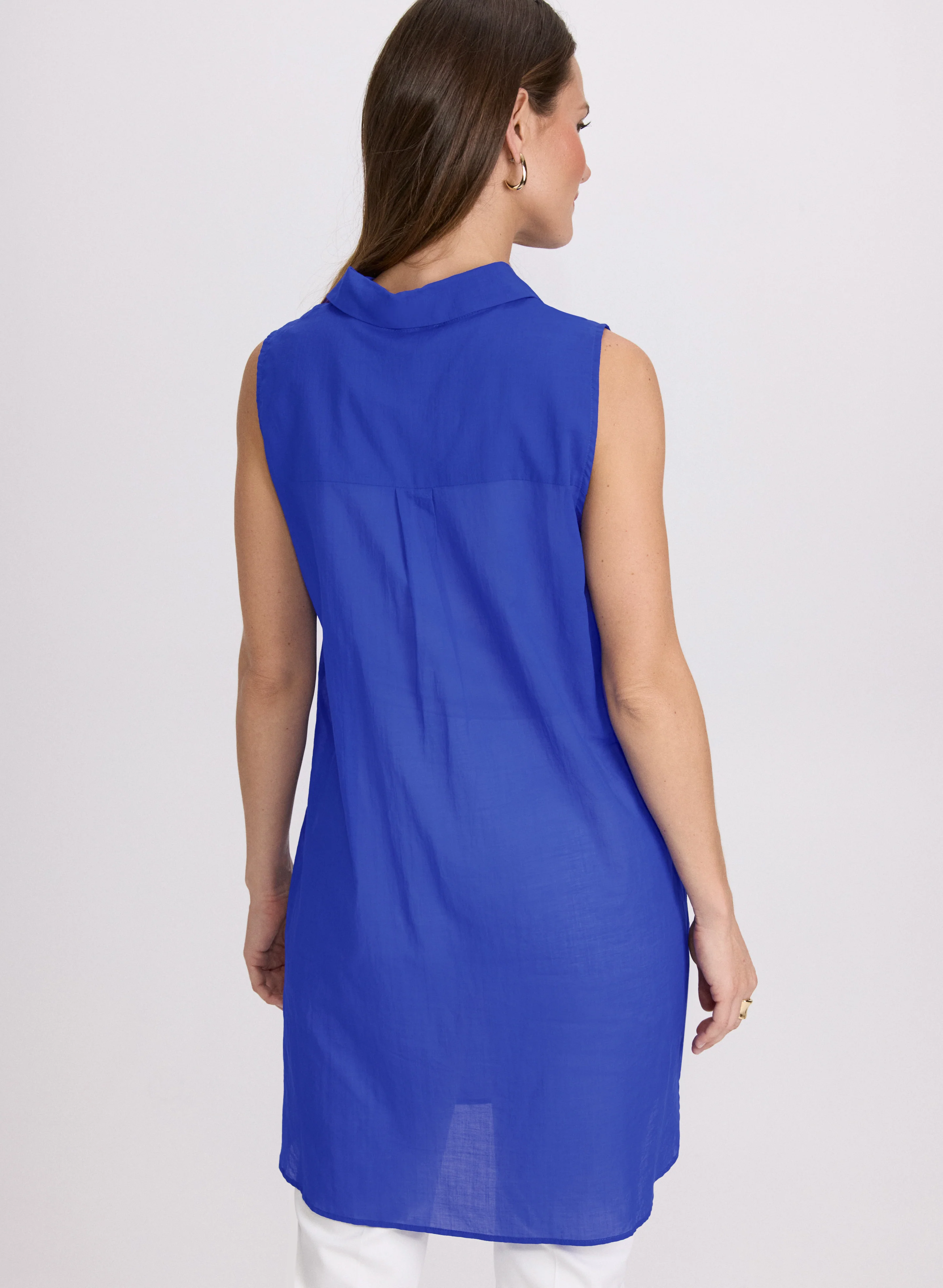 Button-Down Cotton Voile Blouse - Image 4