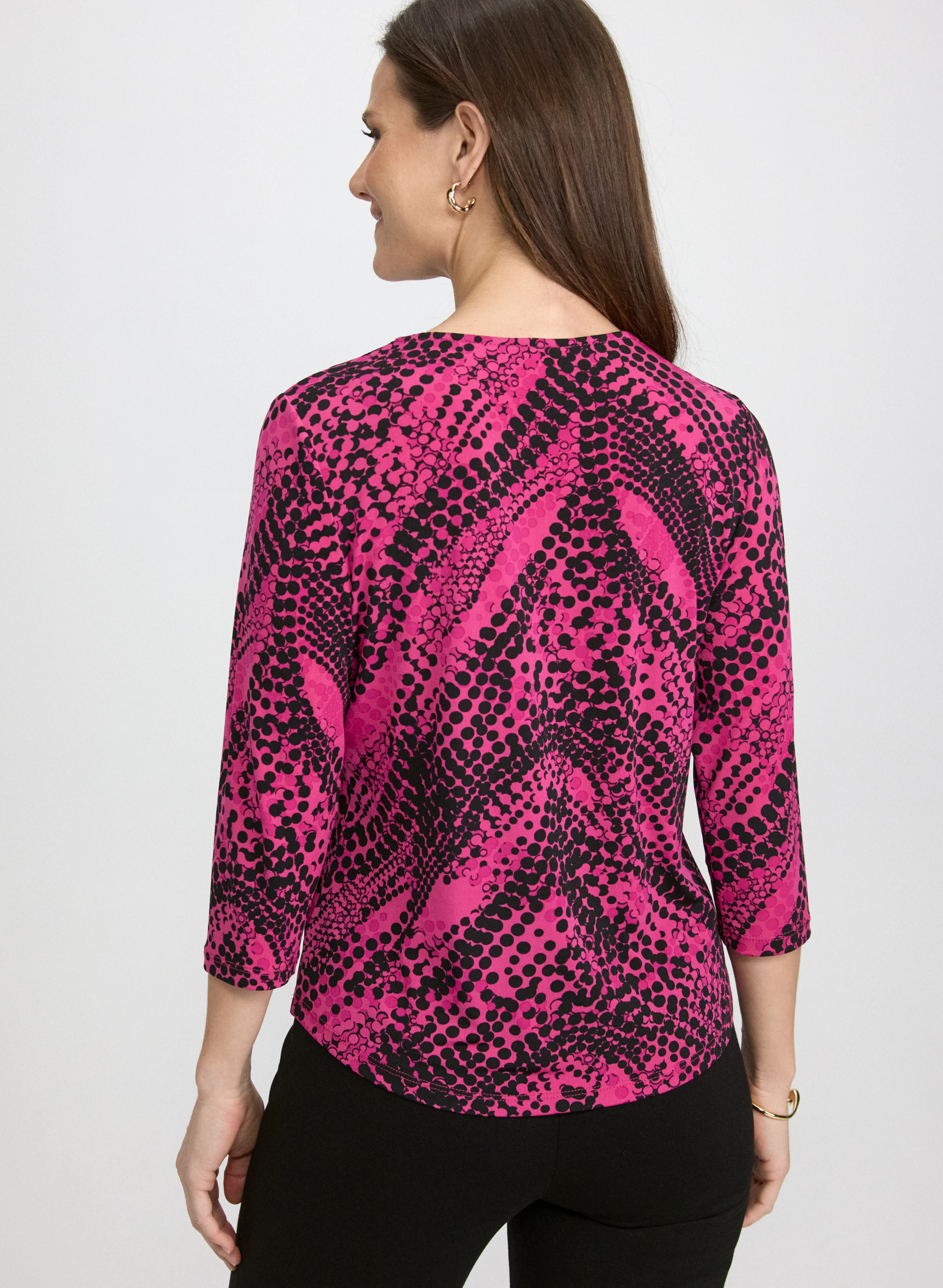 Wavy Dot Print Top - Image 4