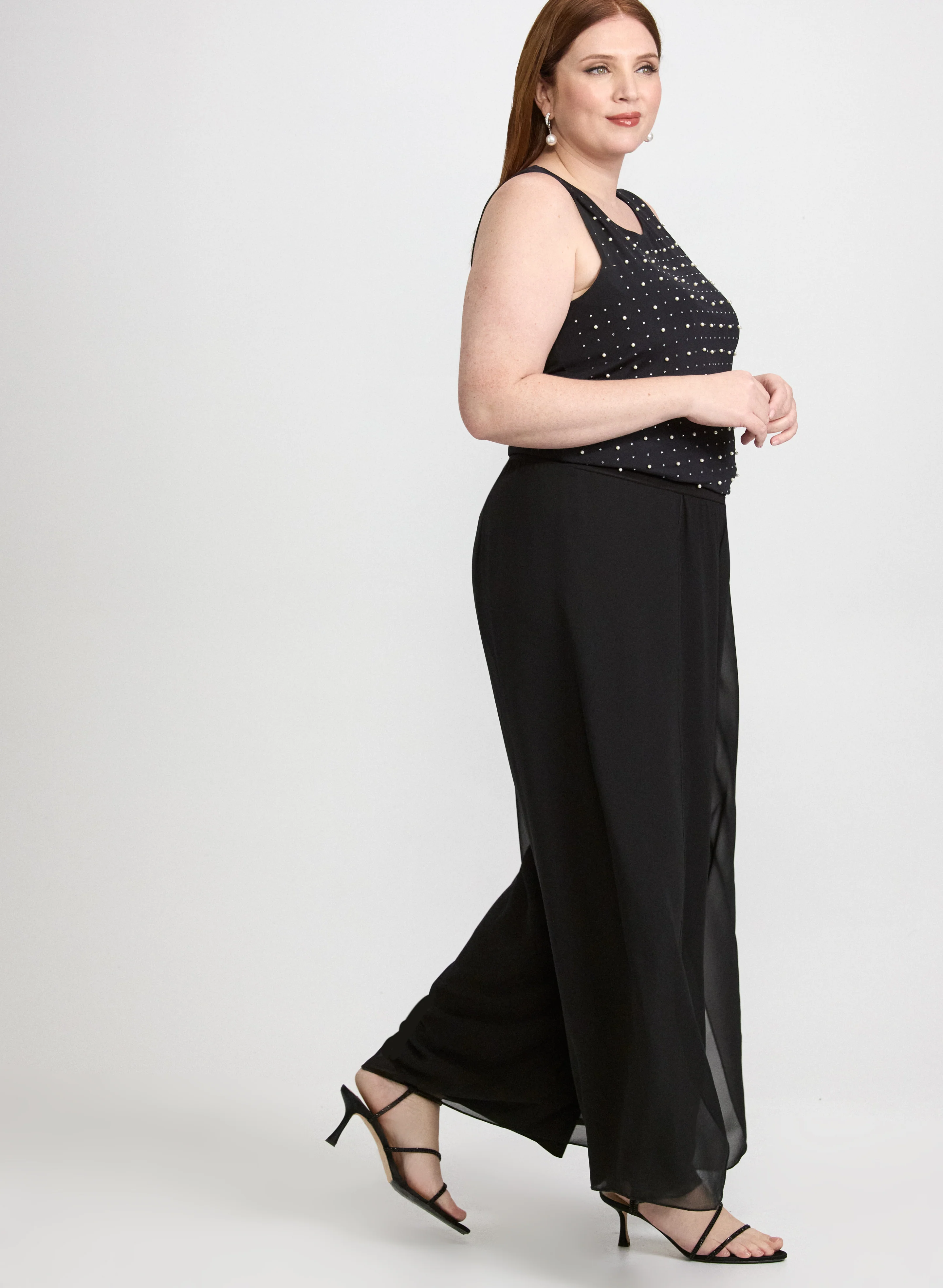 Wide-Leg Chiffon Pants - Image 4