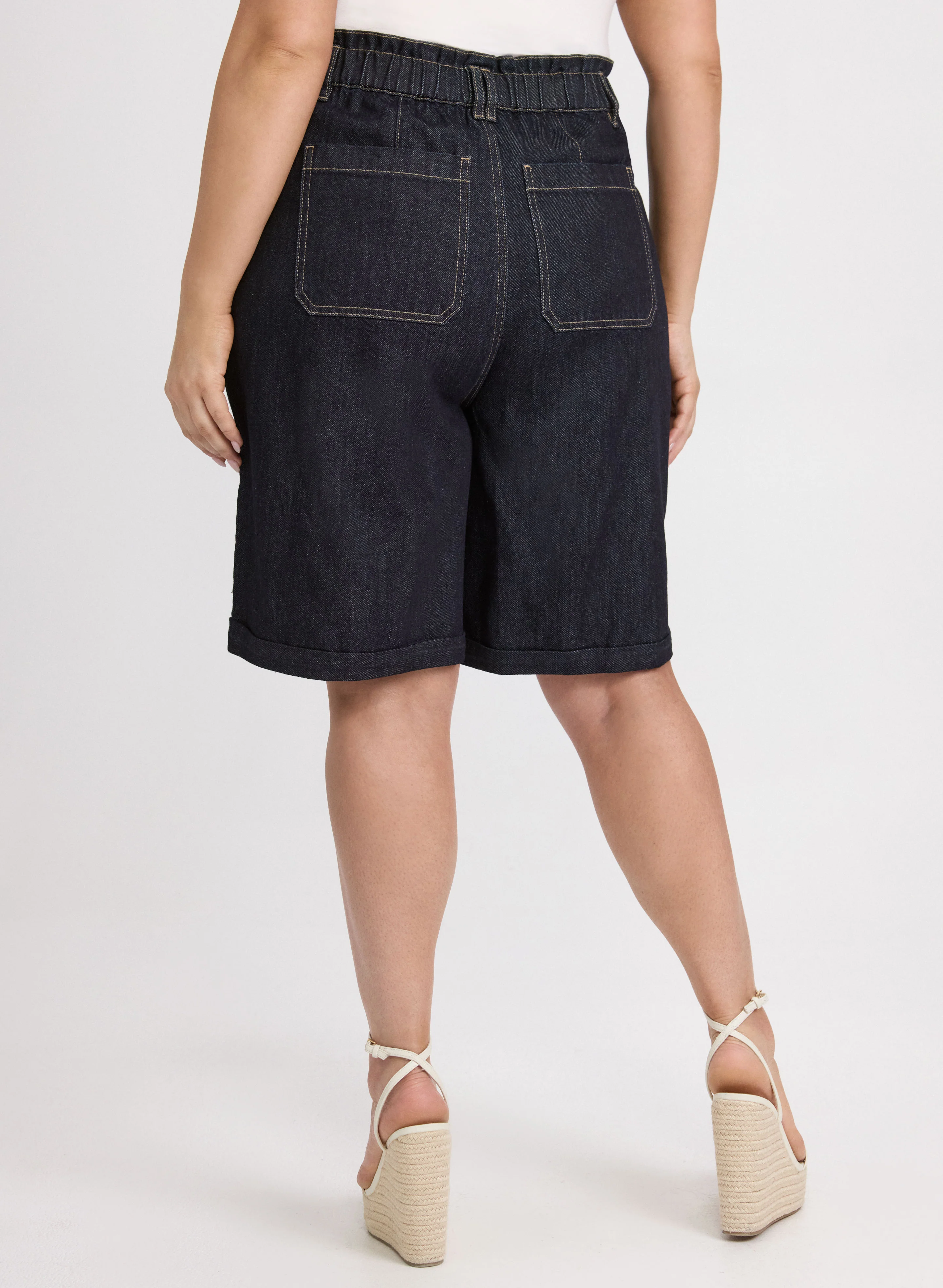 Wide-Leg Jean Shorts - Image 2