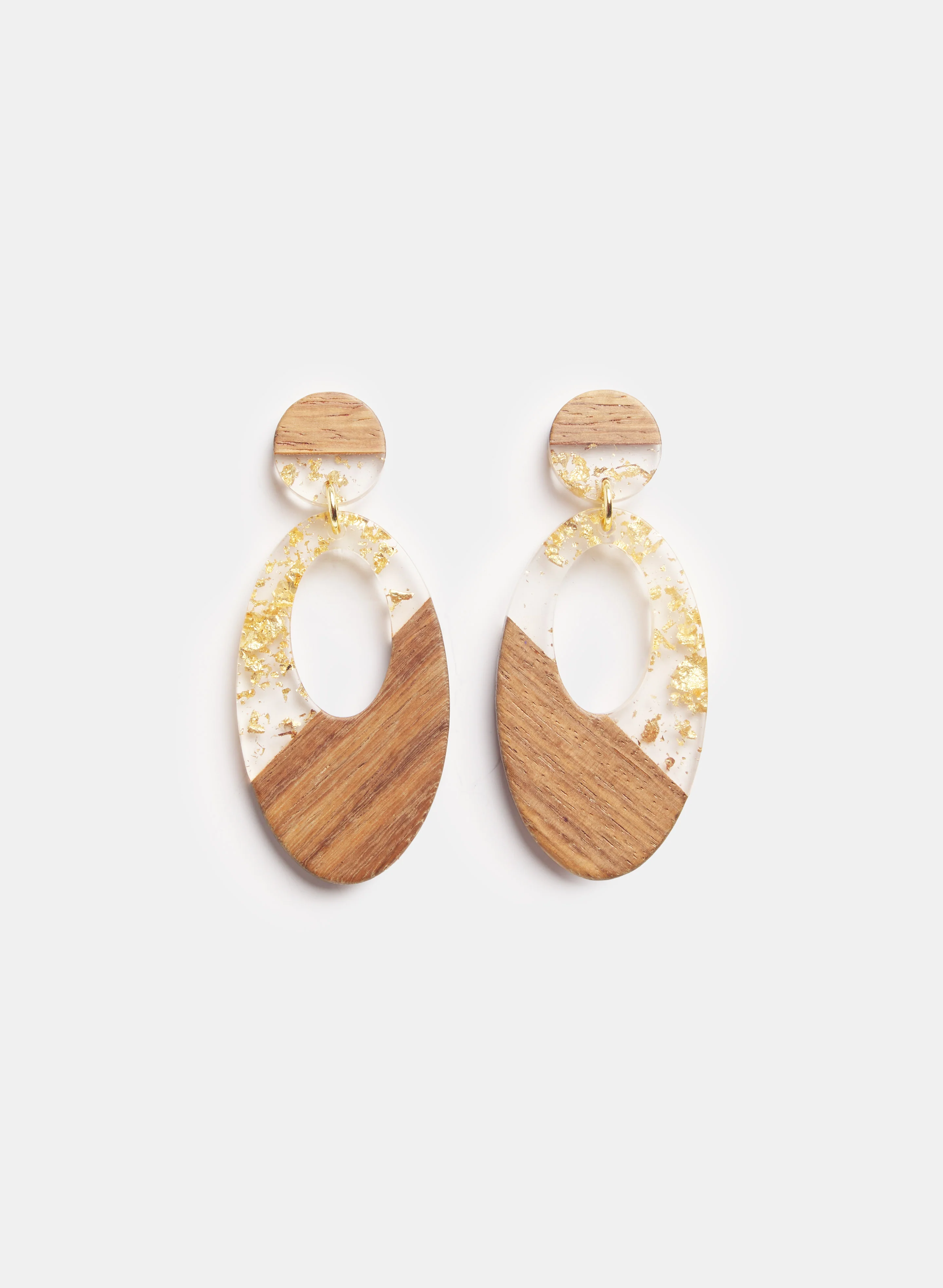 Wood & Resin Drop Earrings
