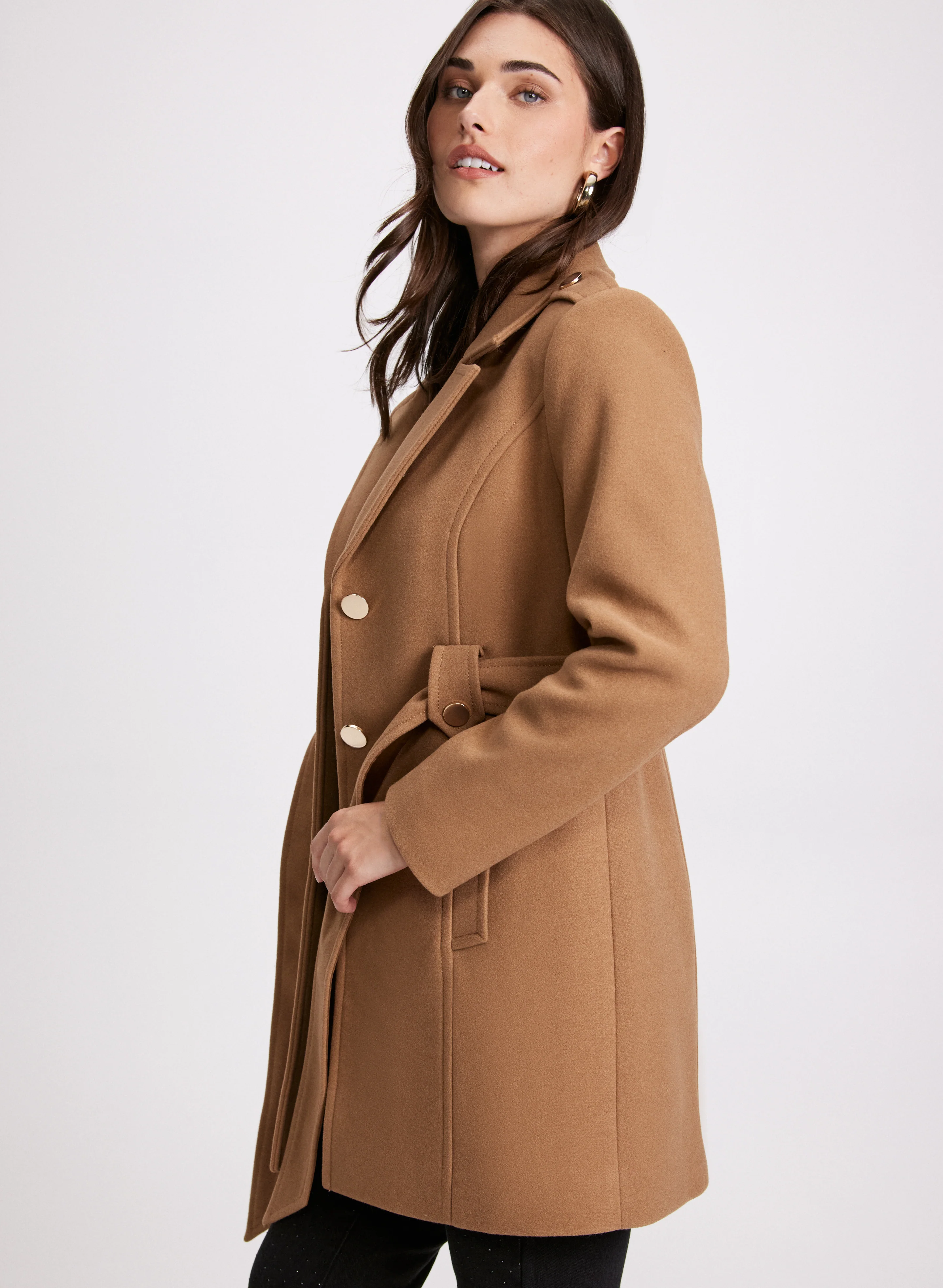 Wool-Blend Faux Fur Collar Coat - Image 3