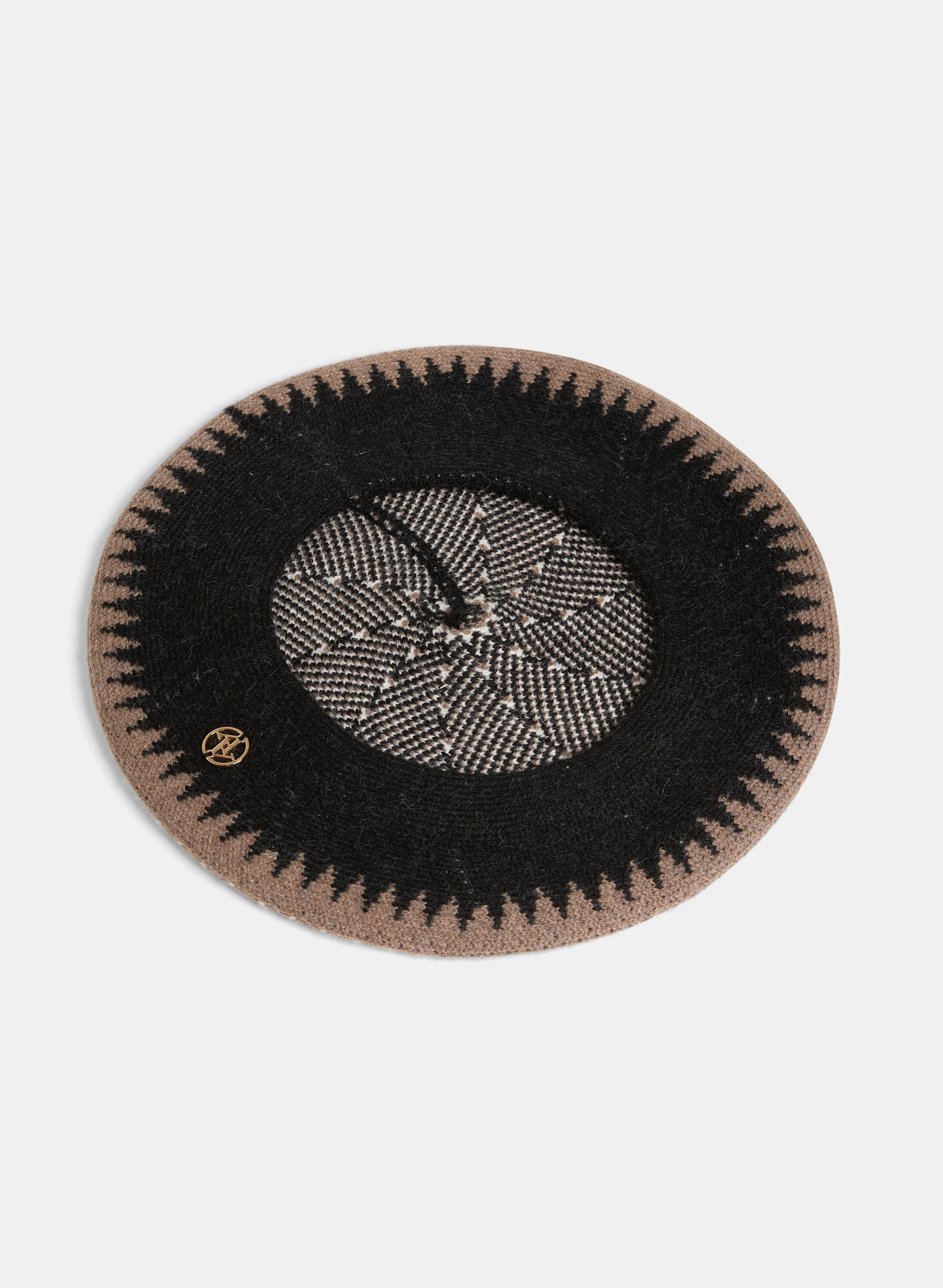 Wool Three-Tone Beret - Image 2