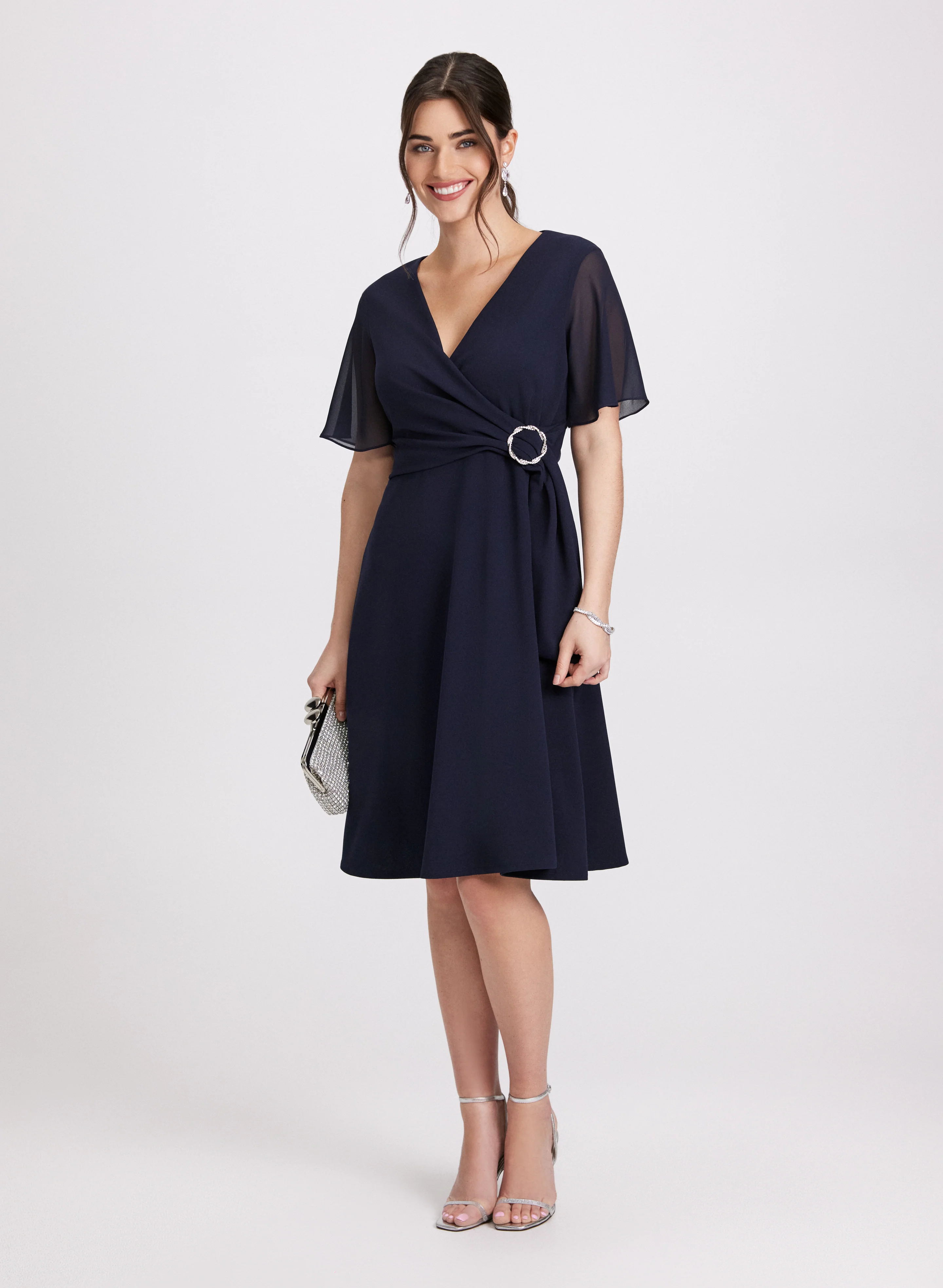 Wrap-Over Chiffon Dress - Image 3
