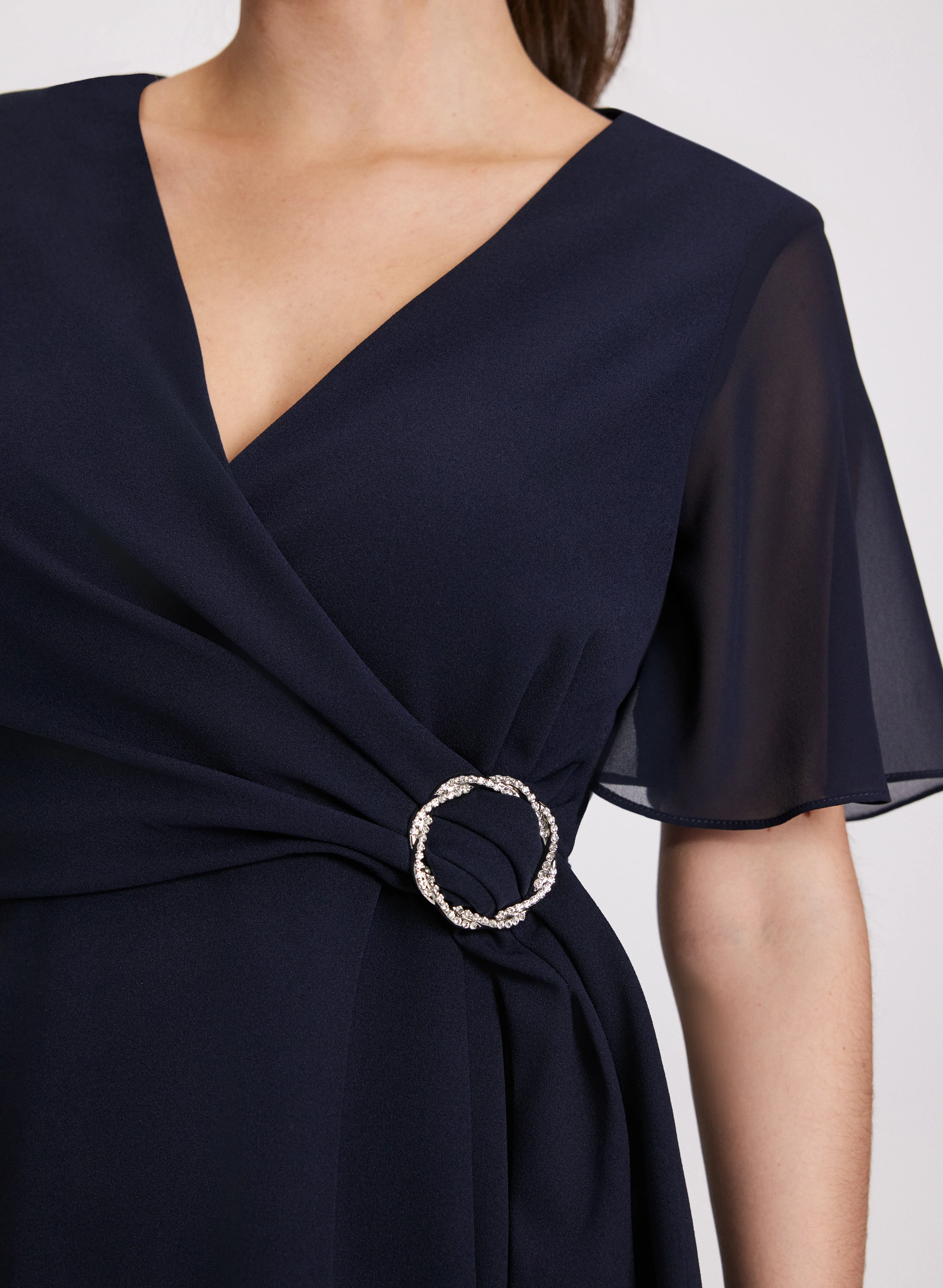 Wrap-Over Chiffon Dress - Image 5
