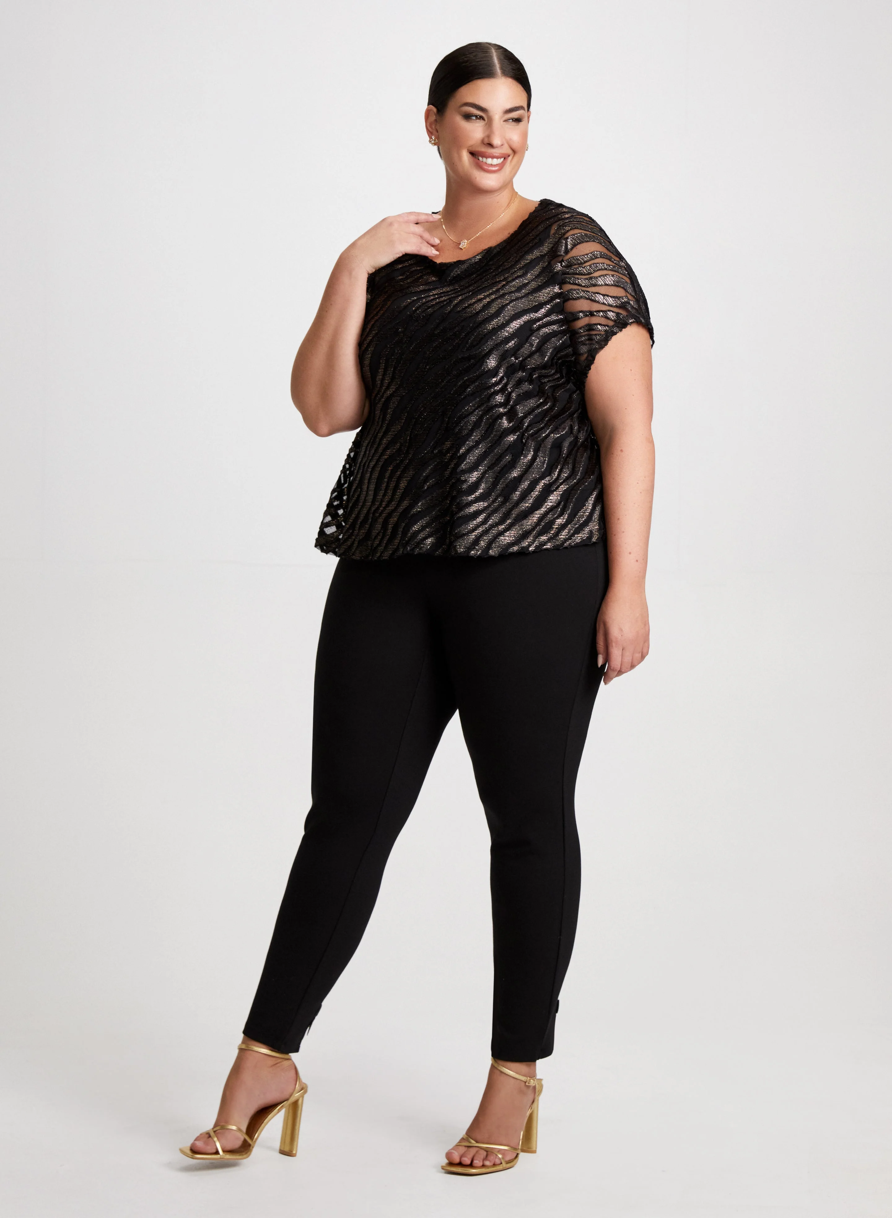 Zebra Print Top & Bow Detail Pants