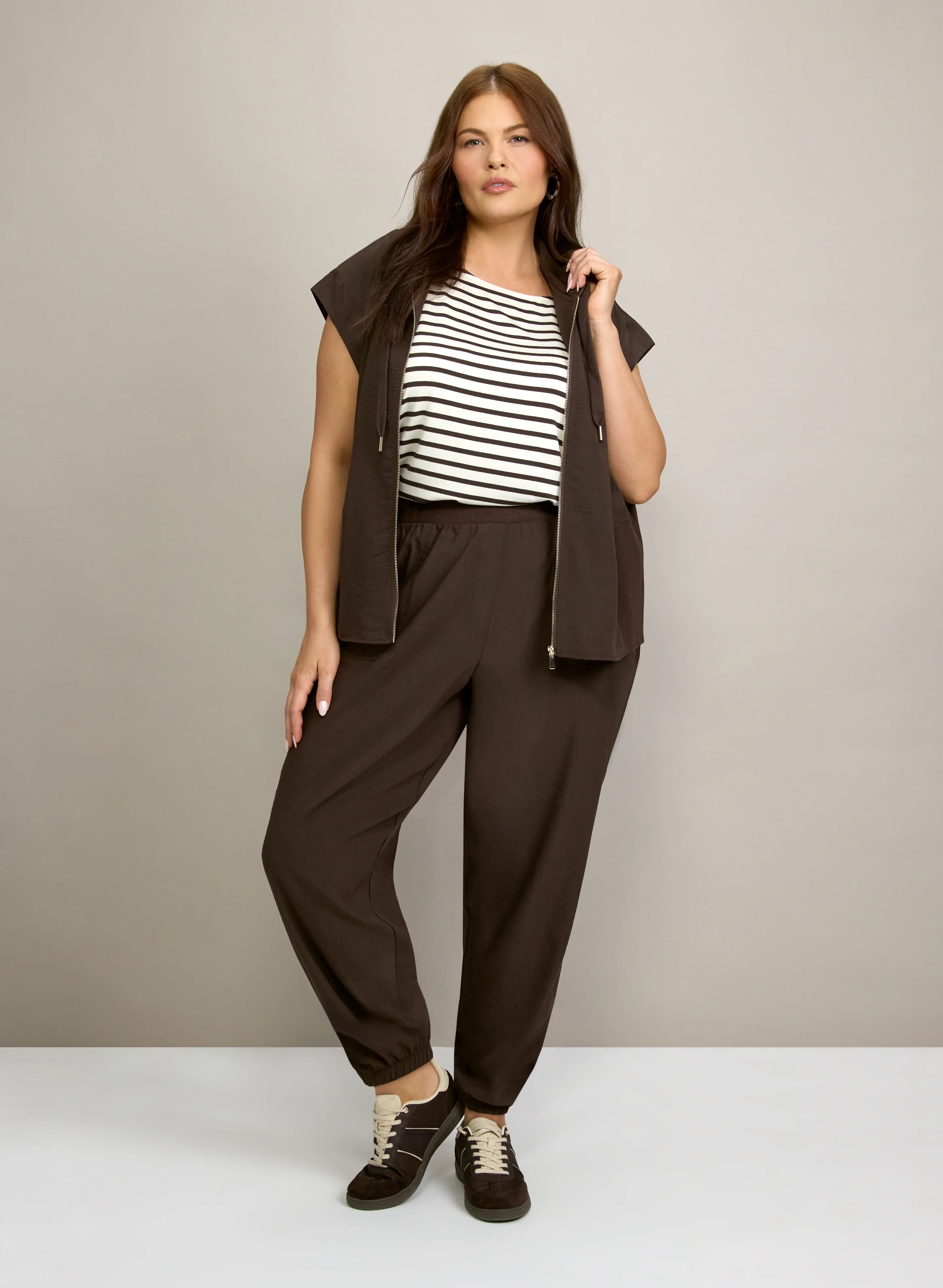 Zip Front Hooded Top &  Pull-On Jogger Pants