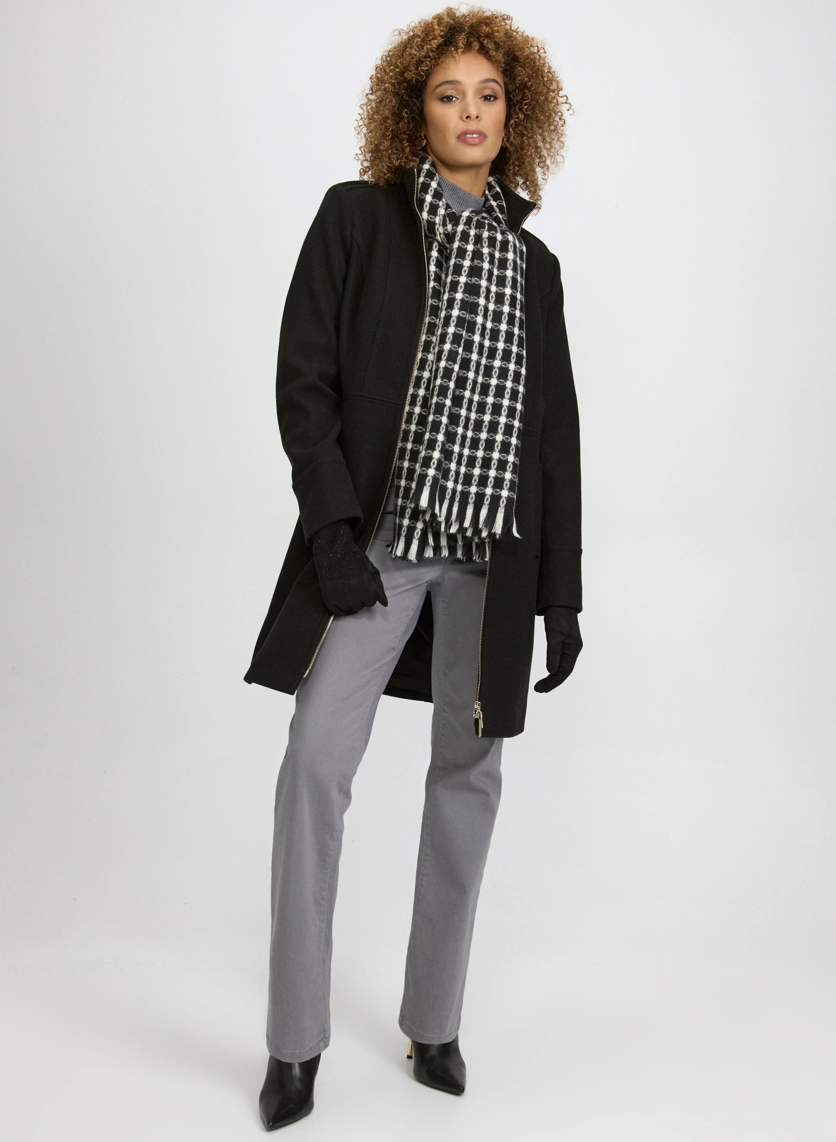 Zip Front Wool-Blend Coat - Image 2