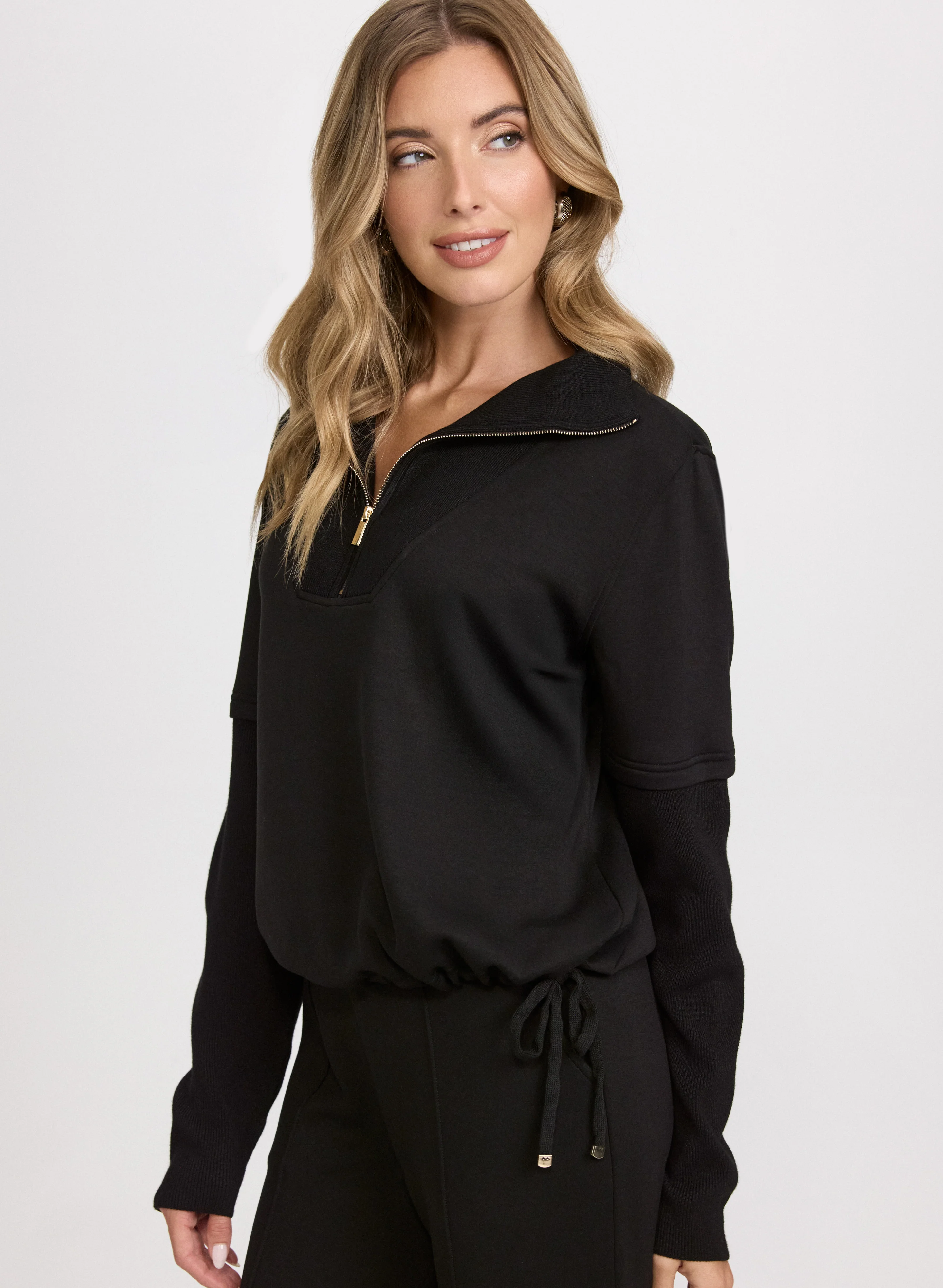 Zip-Up Funnel Neck Top - Image 2
