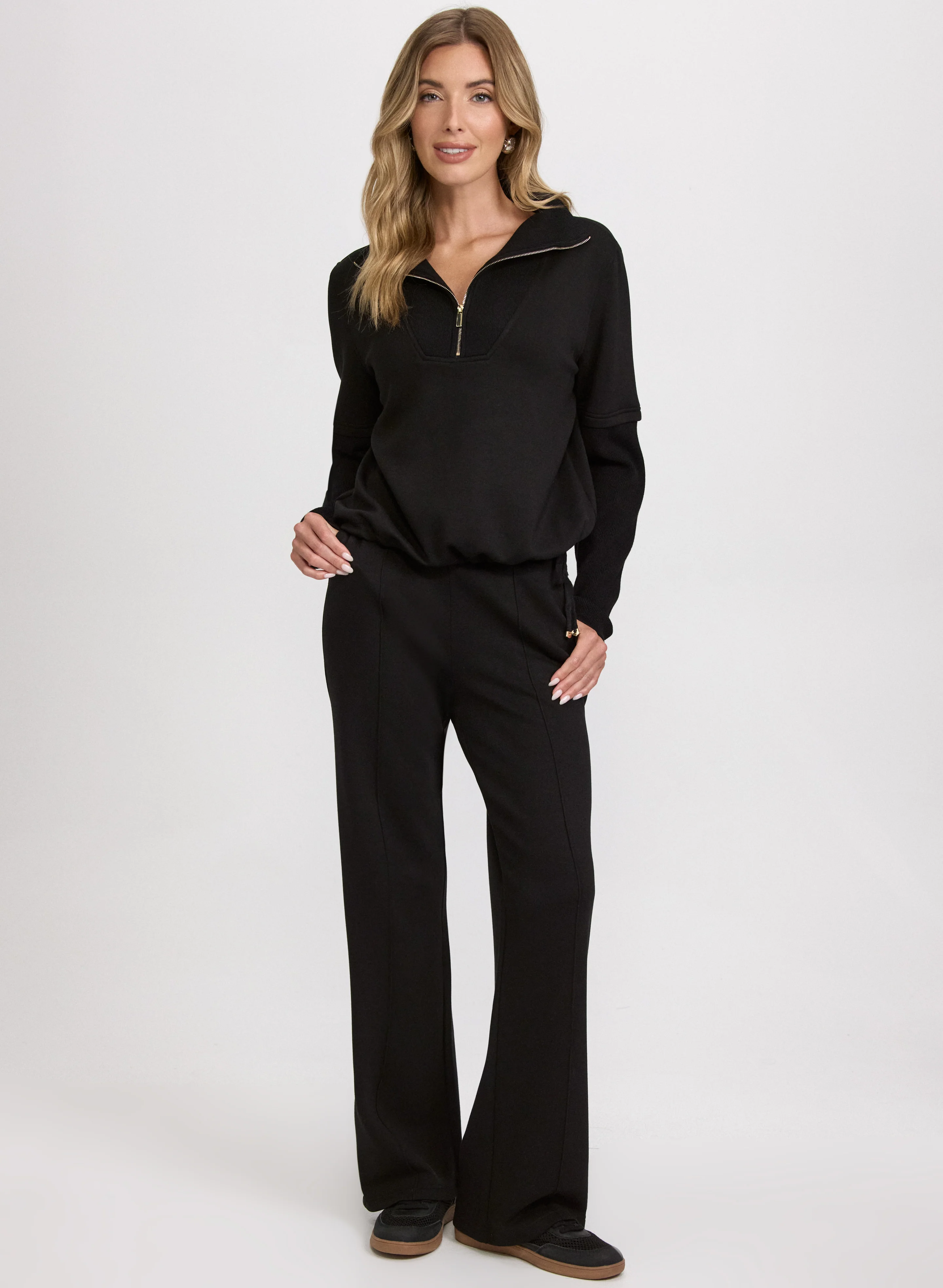 Zip-Up Funnel Neck Top - Image 3