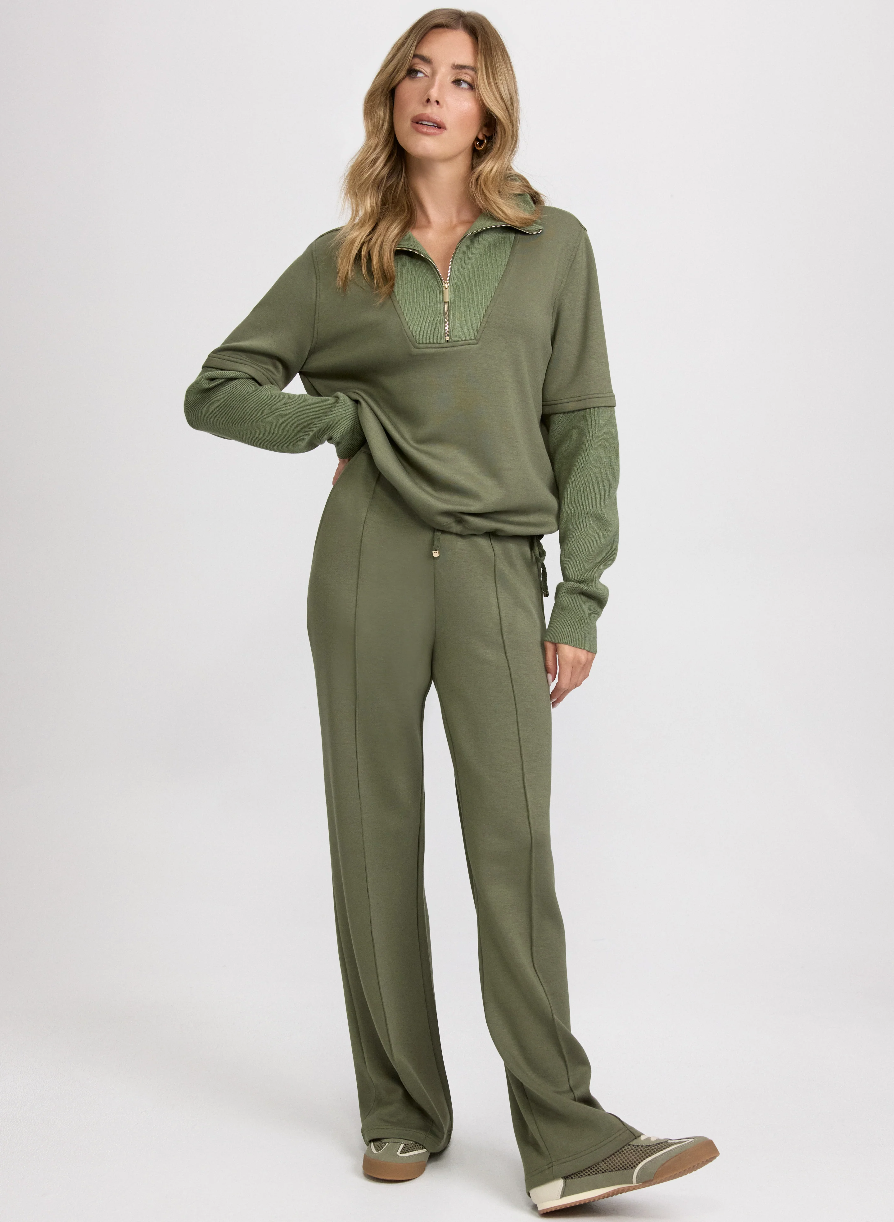 Zip-Up Funnel Neck Top - Image 3