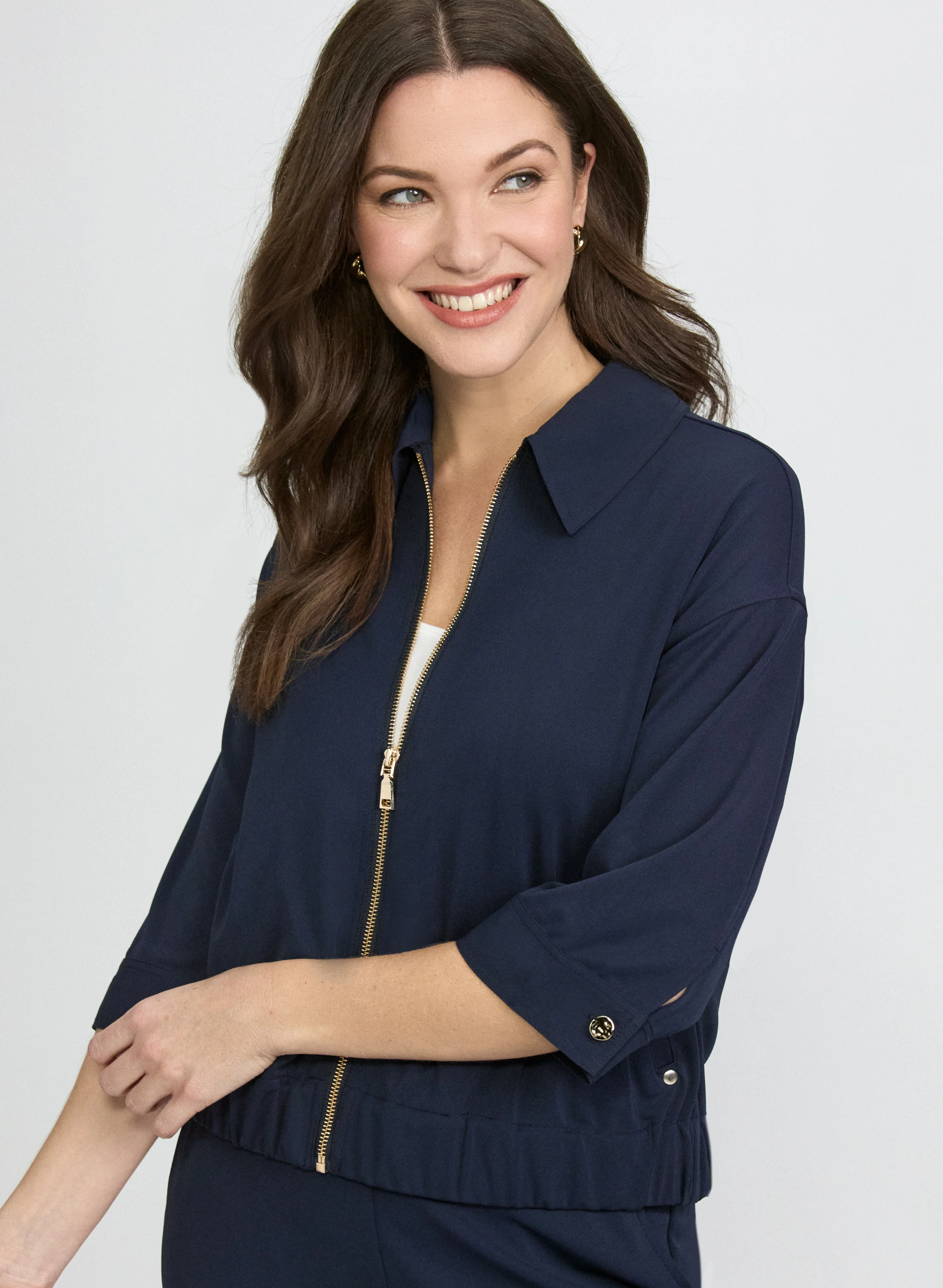 Zip-Up Jersey Top
