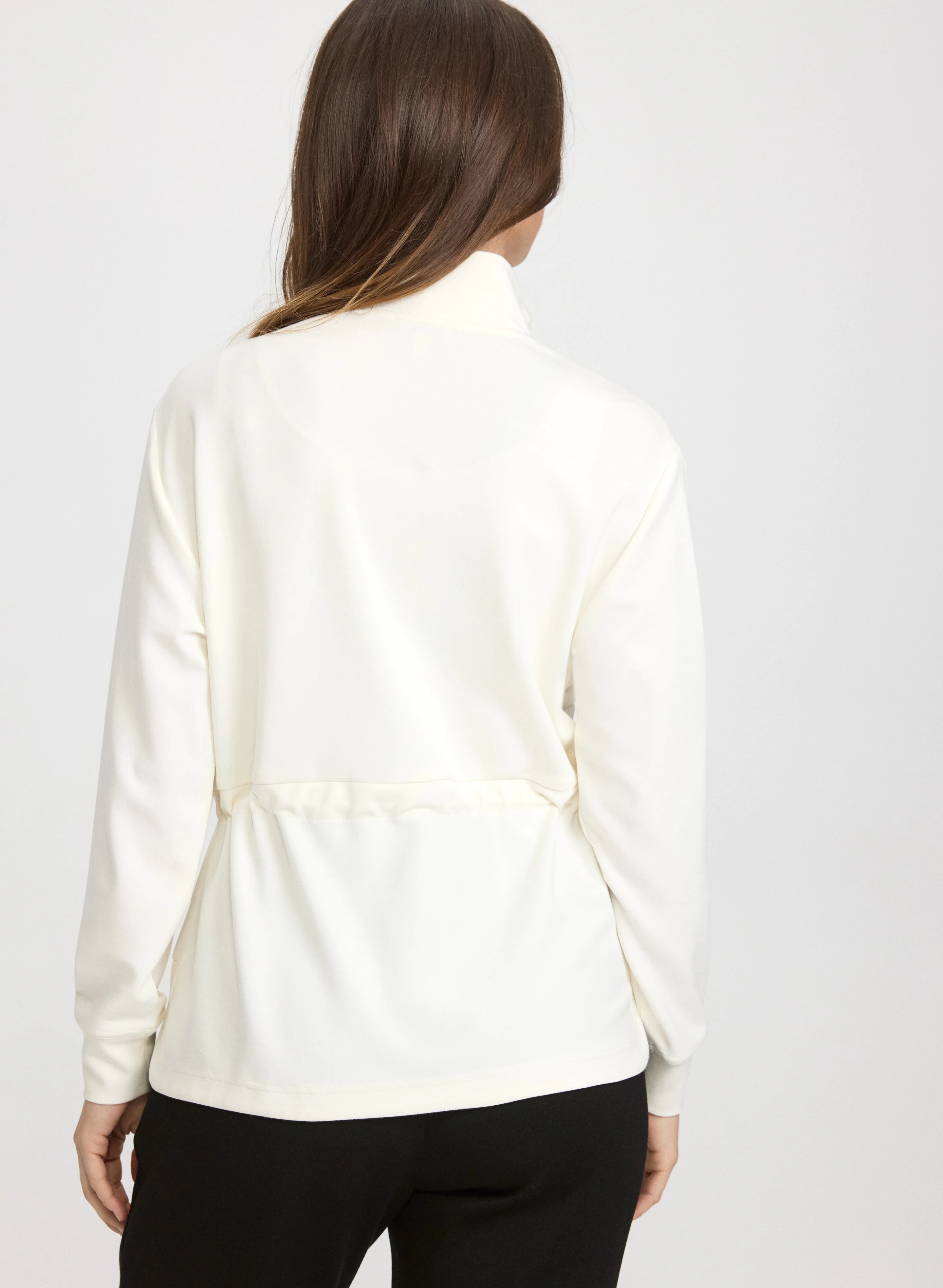 Zip-Up Nylon Detail Top - Image 4