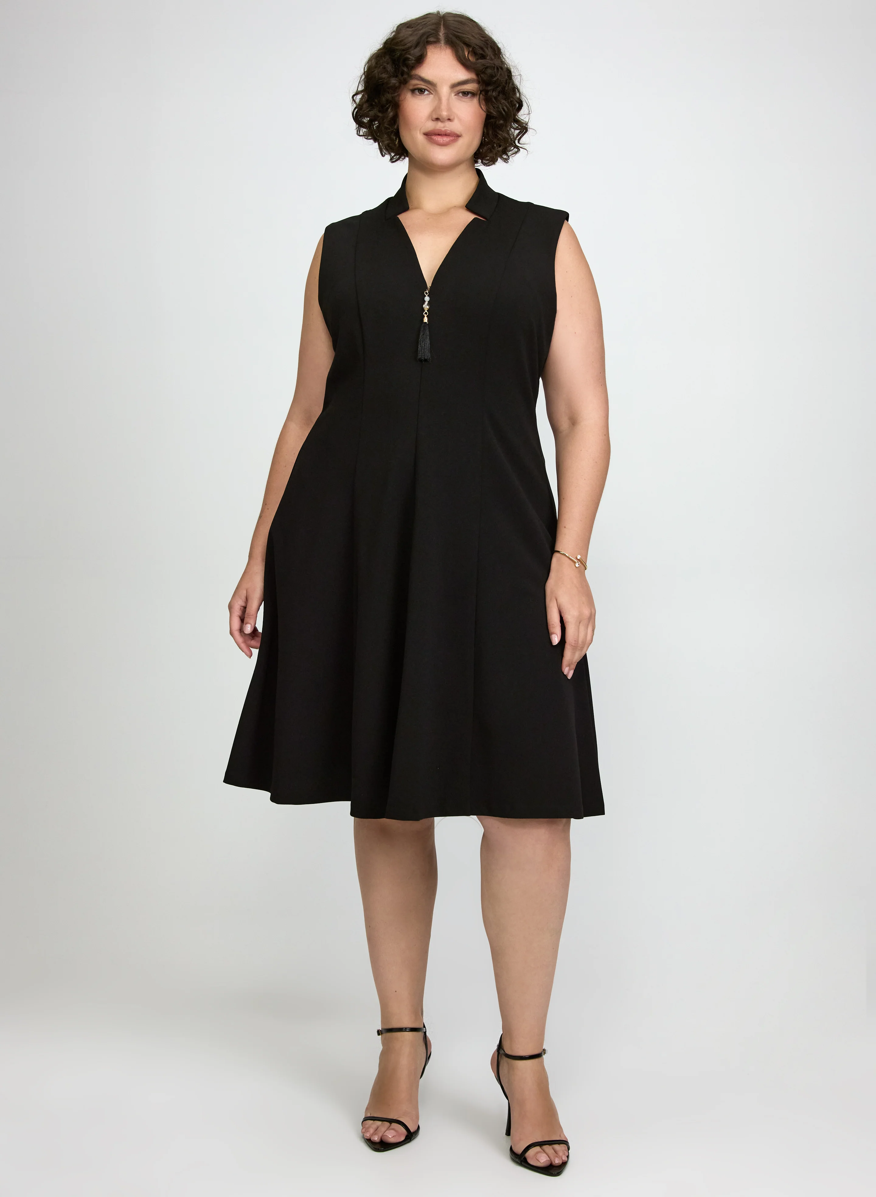 Zip-Up Tassel Detail Dress