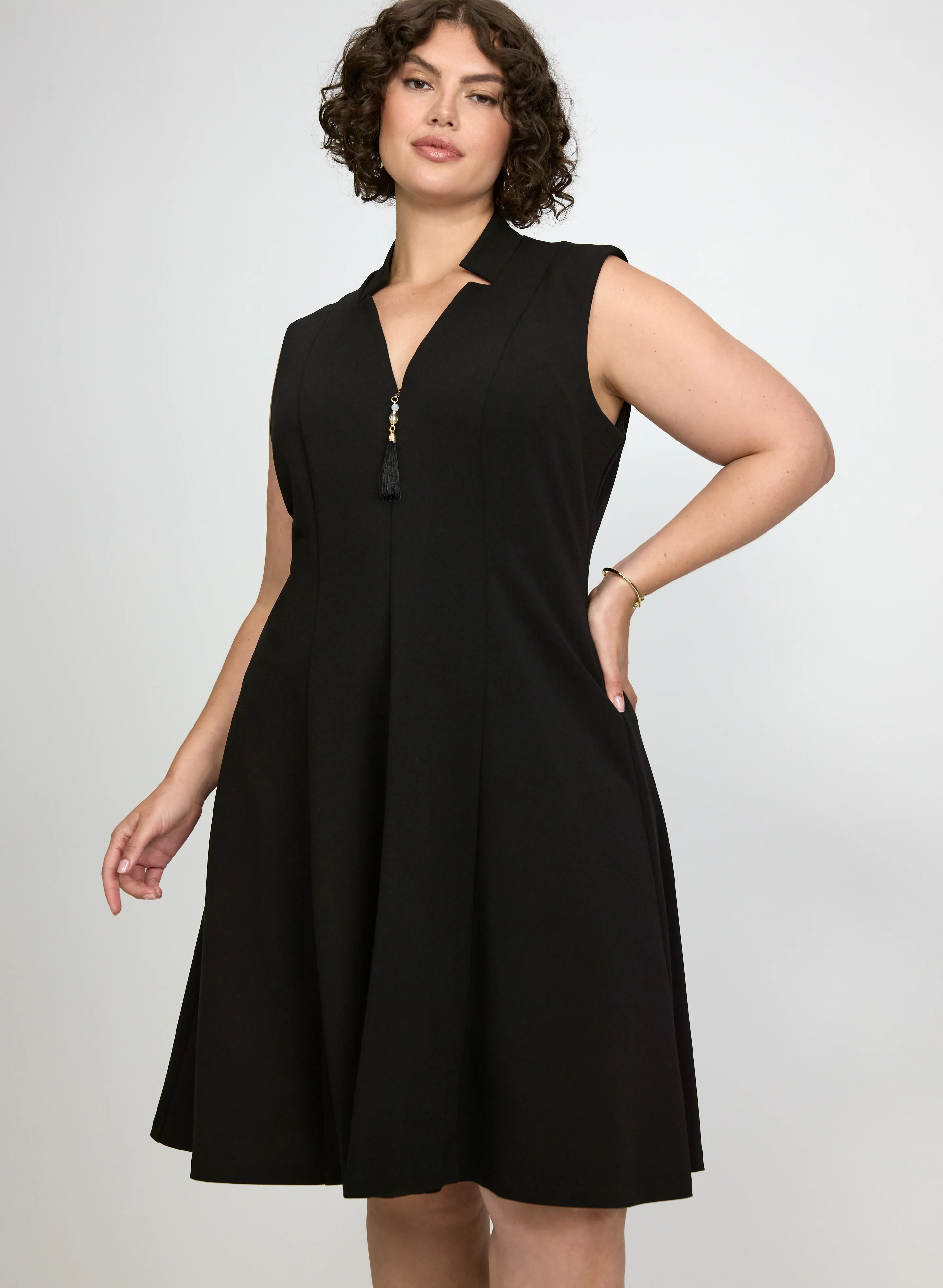 Zip-Up Tassel Detail Dress - Image 7