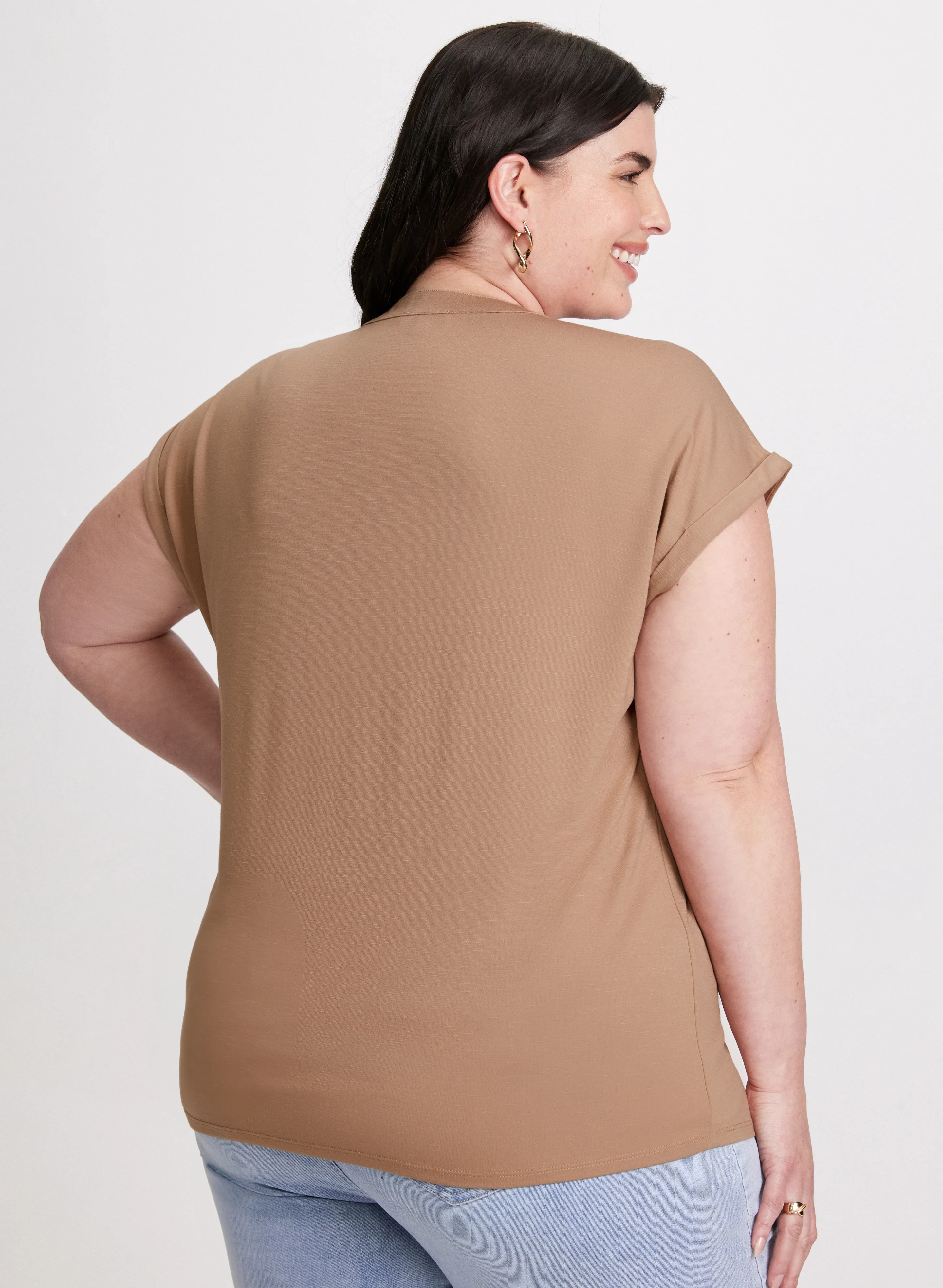 Zipper Neckline T-Shirt - Image 4
