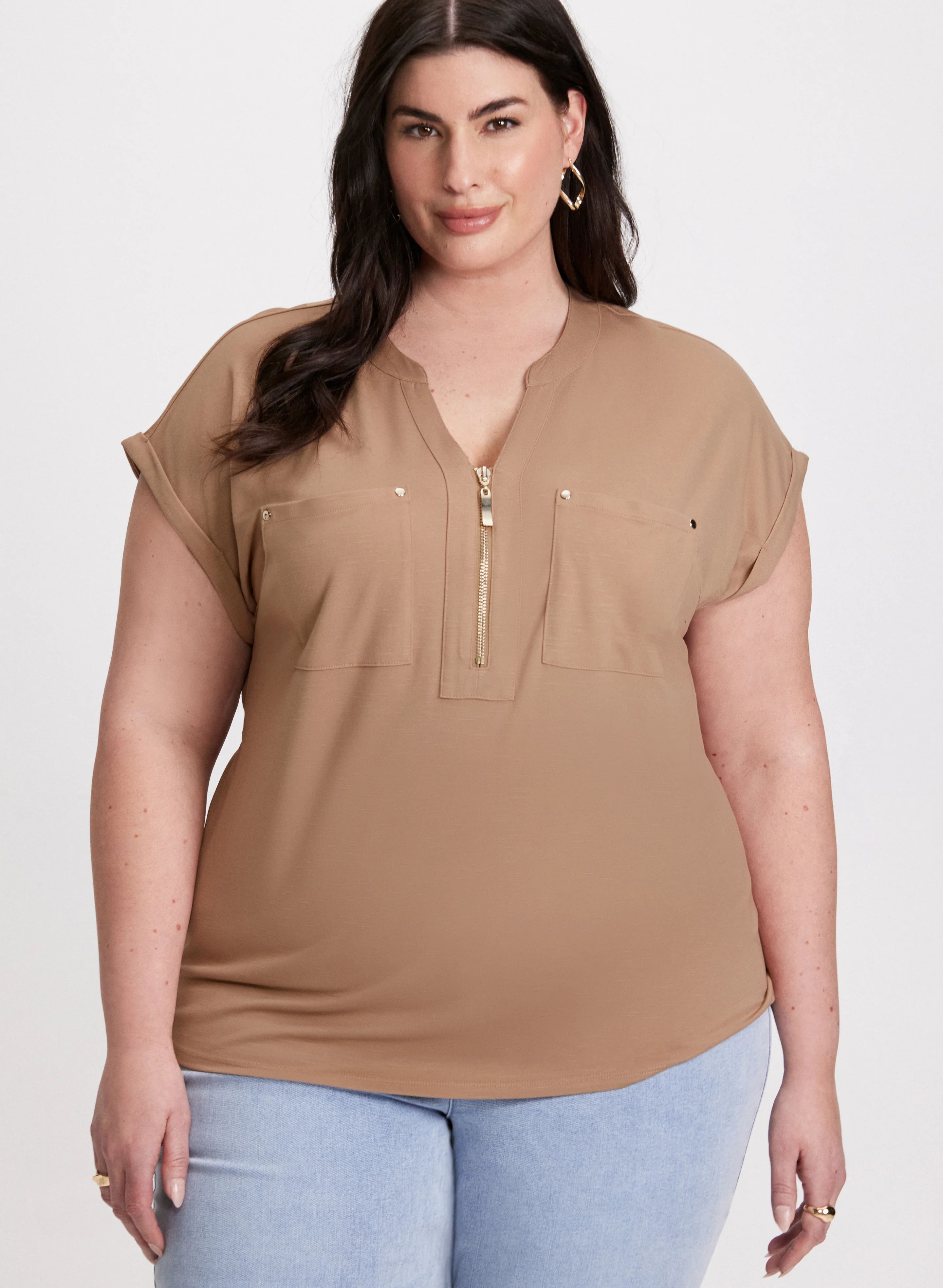 Zipper Neckline T-Shirt - Image 5