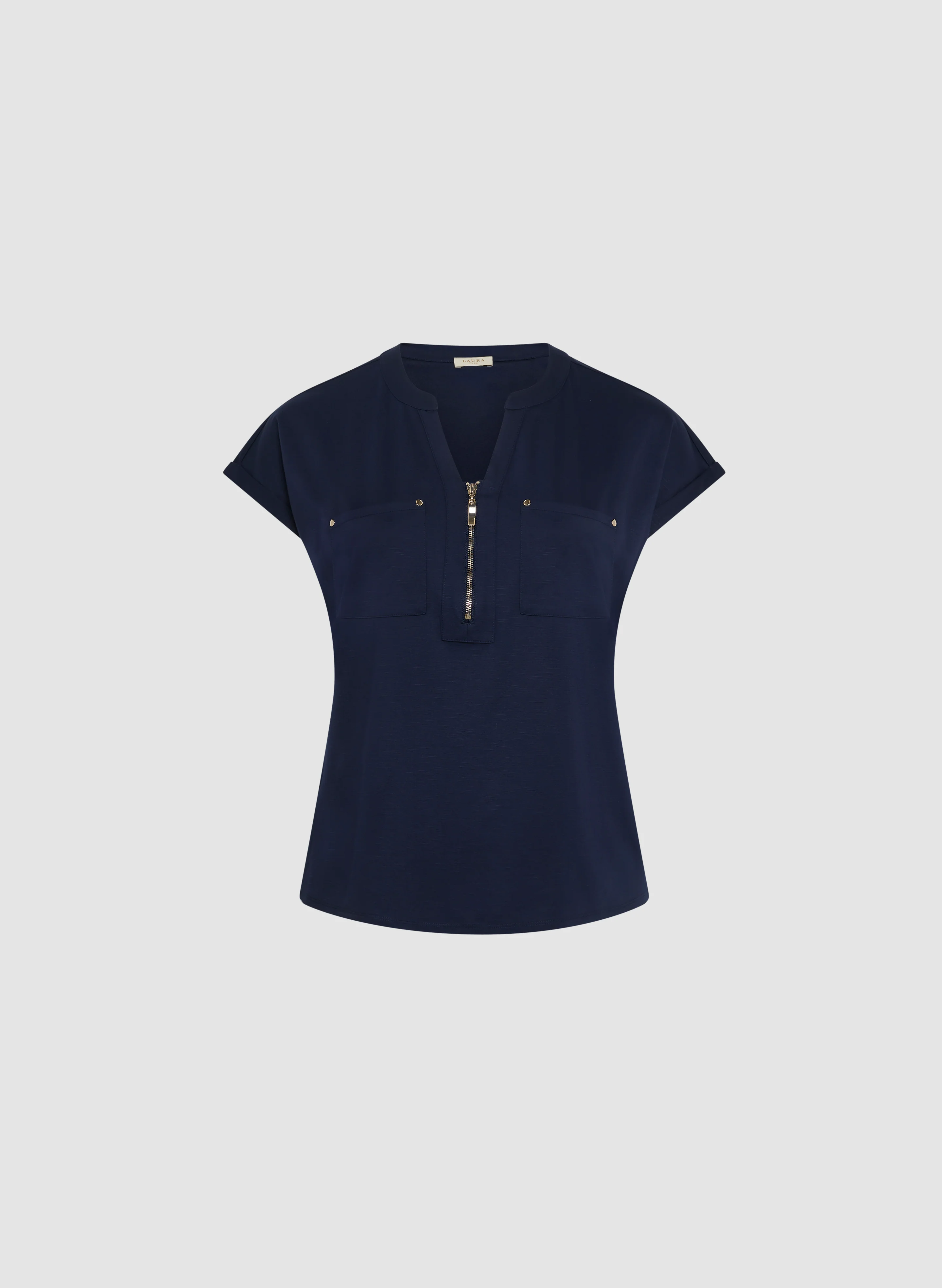 Zipper Neckline T-Shirt - Image 6