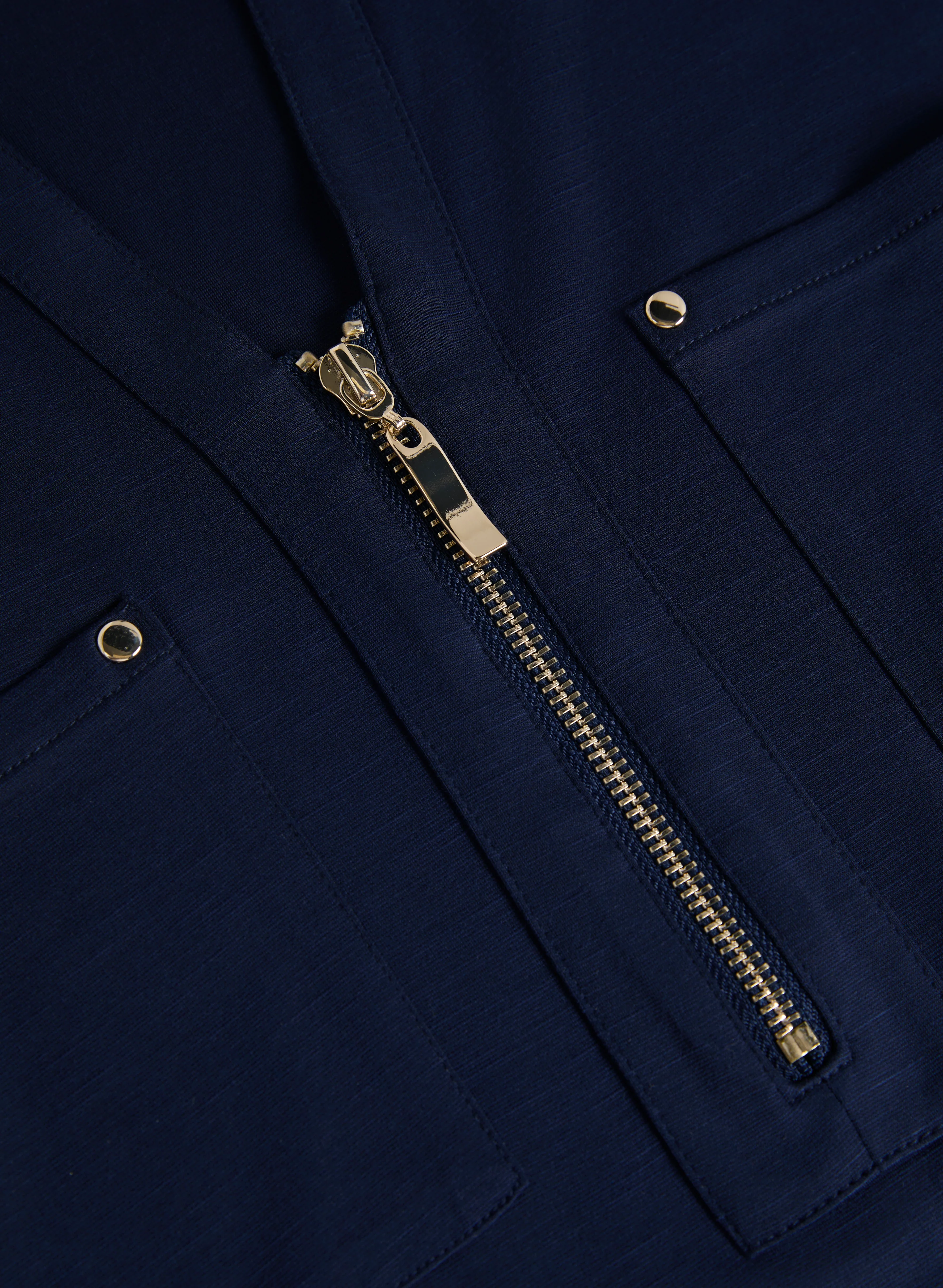 Zipper Neckline T-Shirt - Image 7